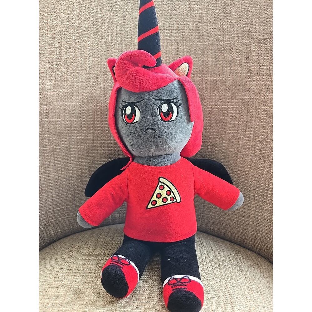 IamSanna Moody Unicorn Plush RARE 2020 I Am Sanna Red Pizza Roblox Youtube 14”